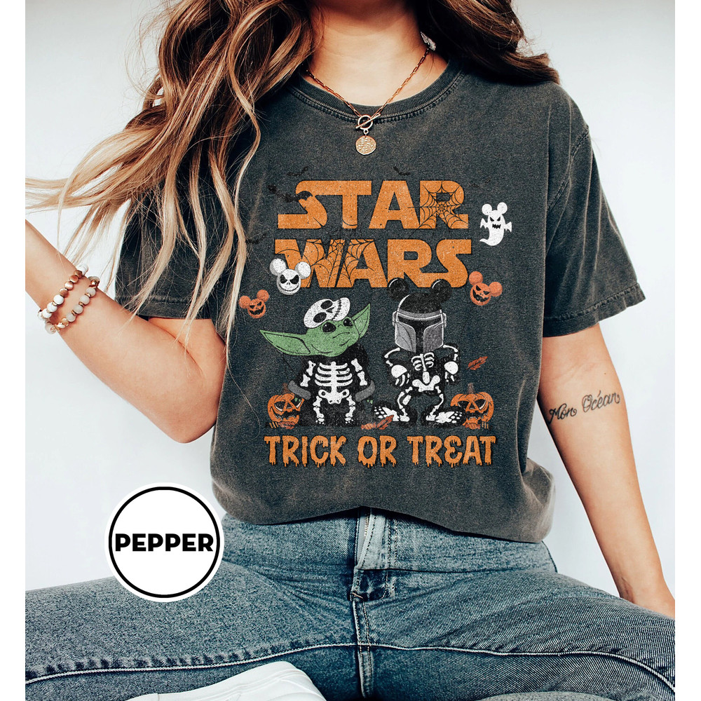 Star Wars Halloween Shirts, Disney Star Wars Shirts, Darth Vader Halloween Shirt, Mickey Skeleton Tee, Disney Vacation, Trick Or Treat Shirt - 2.jpg