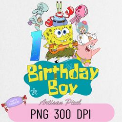 Personalization Spongebob Birthday PNG, Custom Name, Custom Age, Birthday Shirts, Instant Digital Download