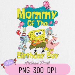 mommy of the birthday boy spongebob png, spongebob birthday png, children png, mommy png, custom birthday png