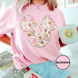 vintage disneyland pink snacks wdw comfort colors shirt, snacks disneyworld shirt,disneyland snacks family shirts,mickey