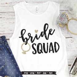 bride squad svg, bridesmaid shirt svg design, bridal party gift cut file, bridesmaid svg file, wedding svg, bridesmaid p