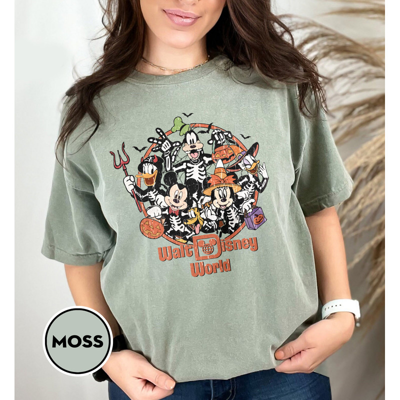 Vintage Walt Disney World Halloween Shirt, Disney Skeleton Shirt, Mickey And Friends Halloween , Disney Family Matching Shirt, Not So Scary - 3.jpg