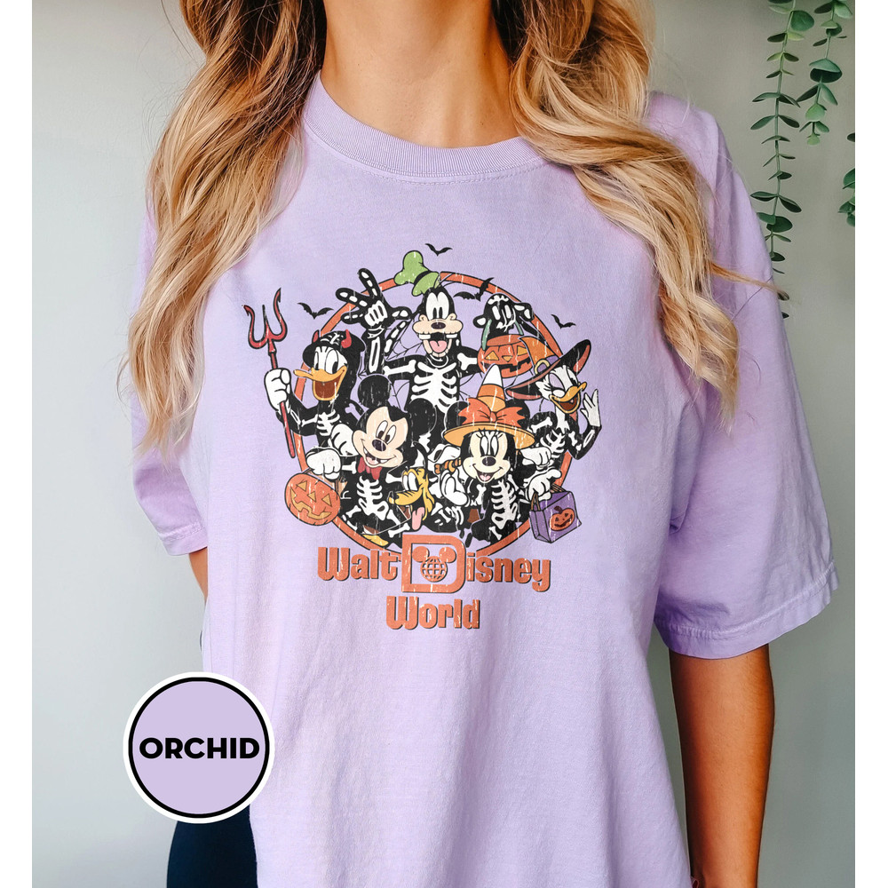 Vintage Walt Disney World Halloween Shirt, Disney Skeleton Shirt, Mickey And Friends Halloween , Disney Family Matching Shirt, Not So Scary - 5.jpg