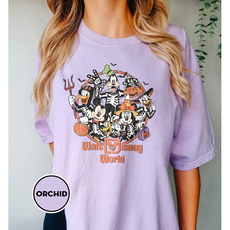 Vintage Walt Disney World Halloween Shirt, Disney Skeleton Shirt, Mickey And Friends Halloween , Disney Family Matching Shirt, Not So Scary - 5.jpg
