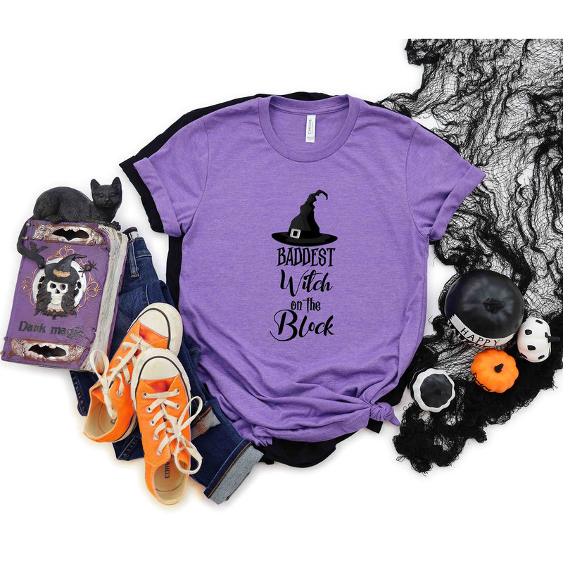 Baddest Witch on the Block Shirt, Halloween Witch Shirt, Bad Witch Halloween Shirt, Funny Halloween Women Shirt, Halloween Witch Sweatshirt - 2.jpg