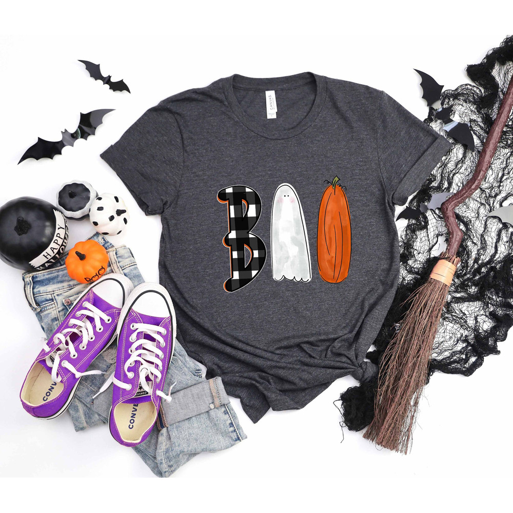 Cute Boo Ghost Pumpkin Halloween Shirt, Boo Halloween Shirts, Fall Shirts, Funny Halloween Party Tee, Ghost Shirt, Halloween Pumpkin Shirt - 1.jpg