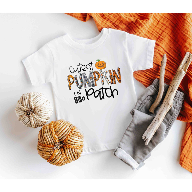 Cutest Pumpkin in the Patch Shirt, Halloween Toddler Shirts, Kids Halloween Outfit, Baby's Halloween Onesie, Pumpkin Baby Onesie, Fall Shirt - 3.jpg