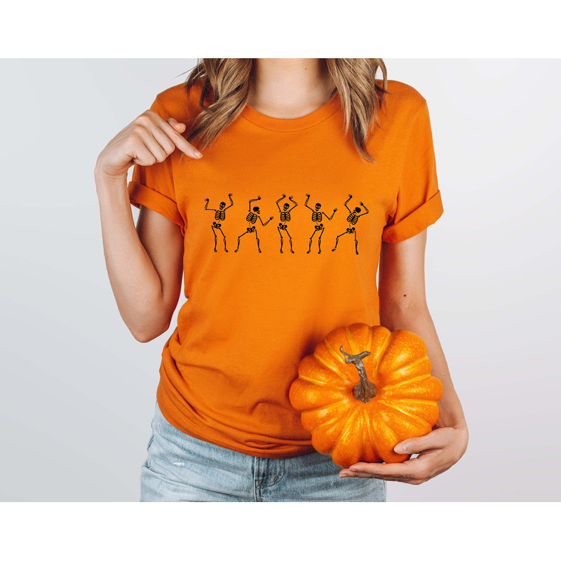 Dancing Skeletons Halloween Shirt, Skeletons Halloween T-shirt, Funny Halloween Shirt, Halloween Party Shirts, Happy Skeleton Dancing Shirt - 2.jpg
