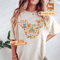 retro disney fall mickey ear shirt, disney fall couple tee, halloween disney ear shirt, mickey autumn tee, disney hallow
