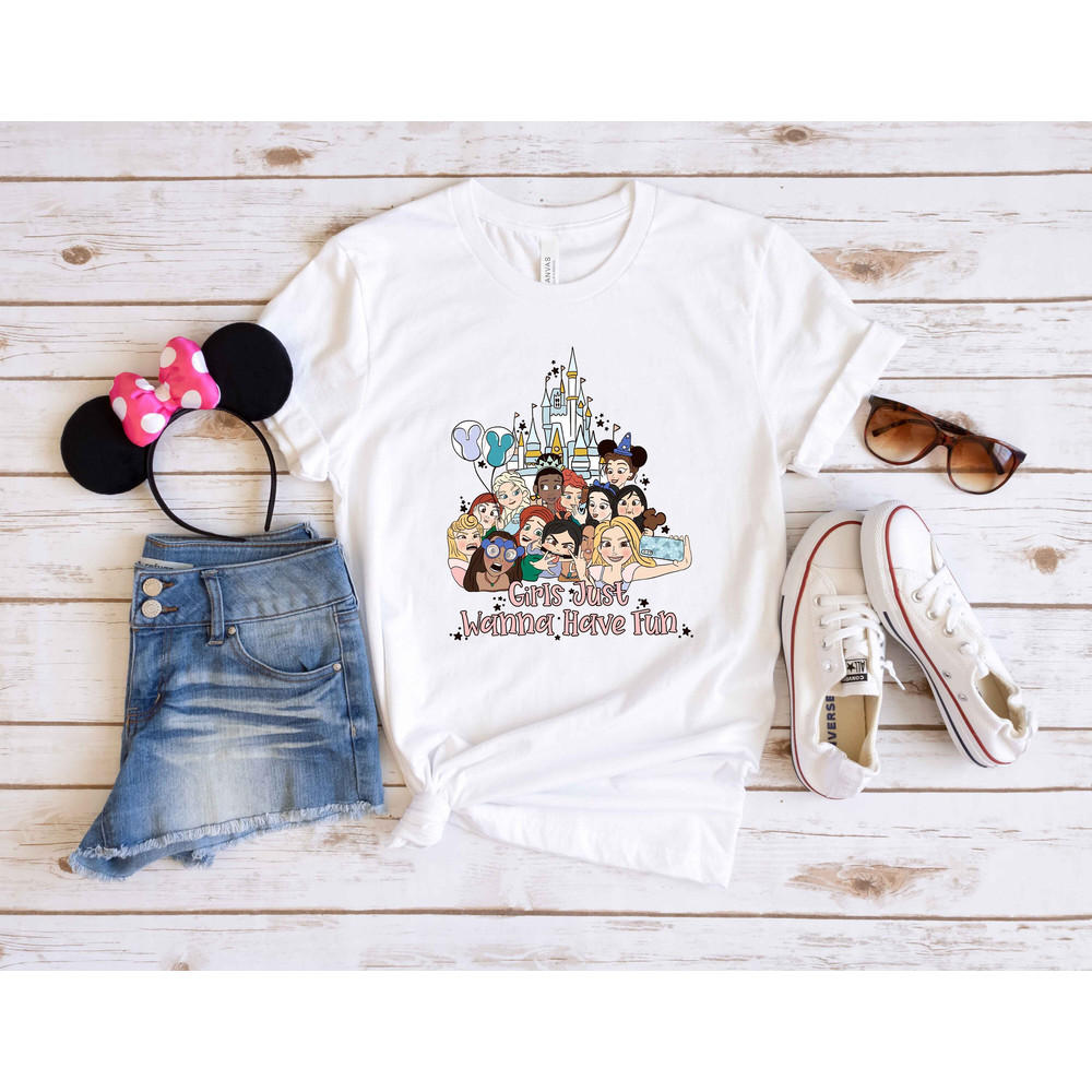 Disney Princess Girls Just Wanna Have Fun Shirt, Disney Princess Castle Shirt, Disney Girls Trip, Princess Shirt, Disney Shirt for Women WDW - 1.jpg