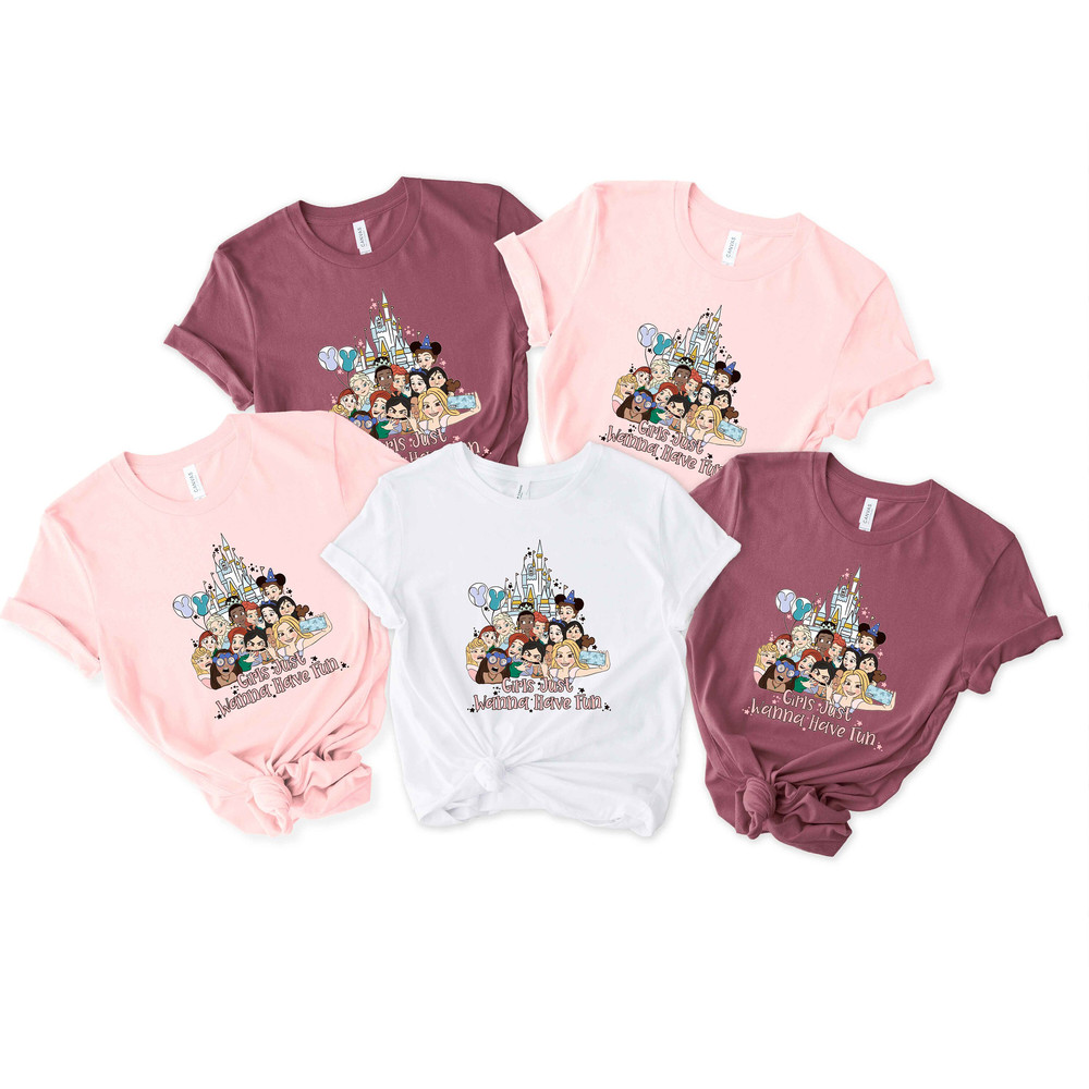 Disney Princess Girls Just Wanna Have Fun Shirt, Disney Princess Castle Shirt, Disney Girls Trip, Princess Shirt, Disney Shirt for Women WDW - 2.jpg