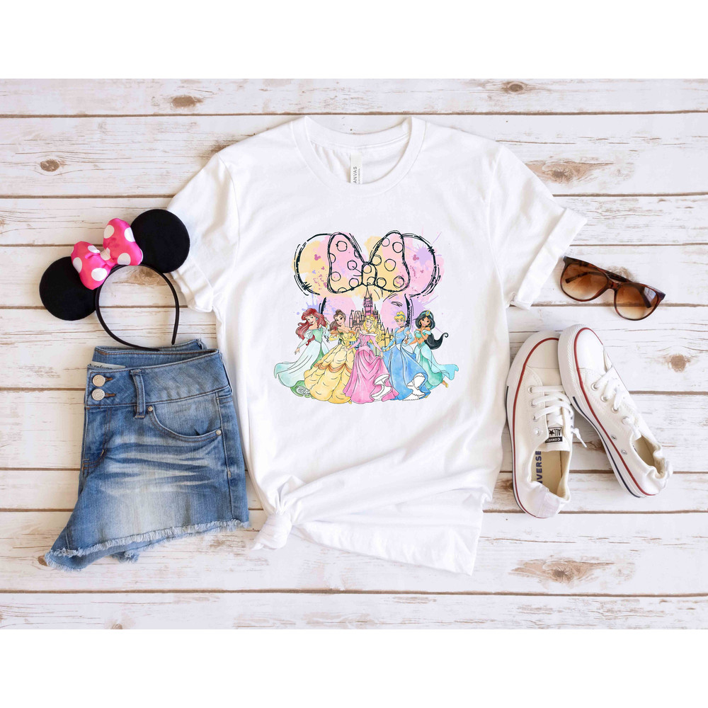 Disney Princesses Minnie Ears Shirt, Disney Princess Castle Shirt, Disney Girls Trip, Princess Shirt, Disney Women Tee, Disney Princess Gift - 1.jpg