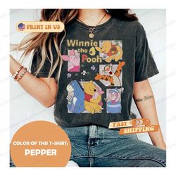 vintage disney winnie the pooh comfort color shirt, retro pooh bear shirt, pooh and friends shirt, disney woman shirt, d