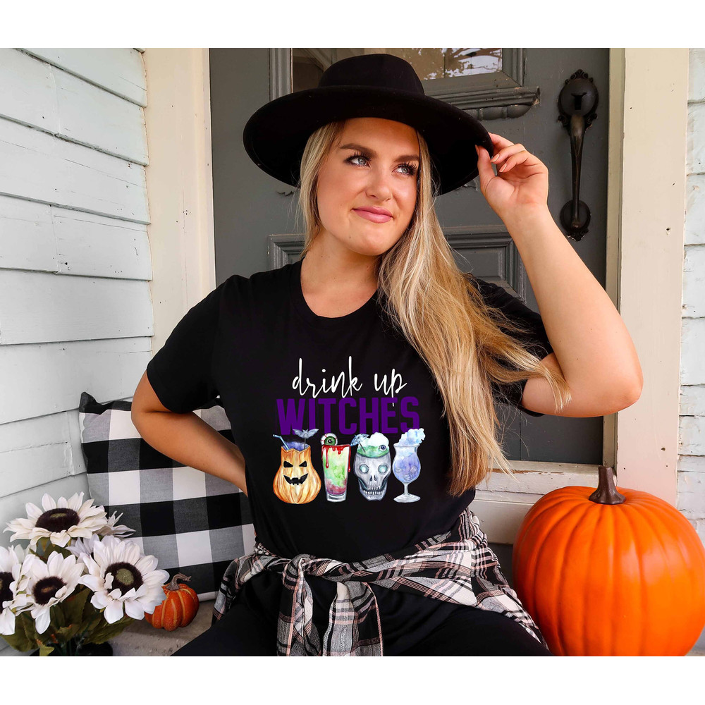 Drink Up Witches Shirt, Halloween Drinking Shirt, Halloween Drink Sweatshirt, Witch T-Shirt, Halloween Party Shirt, Halloween Witches Shirt - 3.jpg