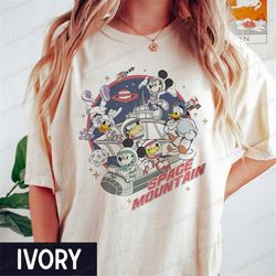 space mountain comfort color shirt, vintage disney astronaut shirt, retro walt disney world tee, mickey and friends shir