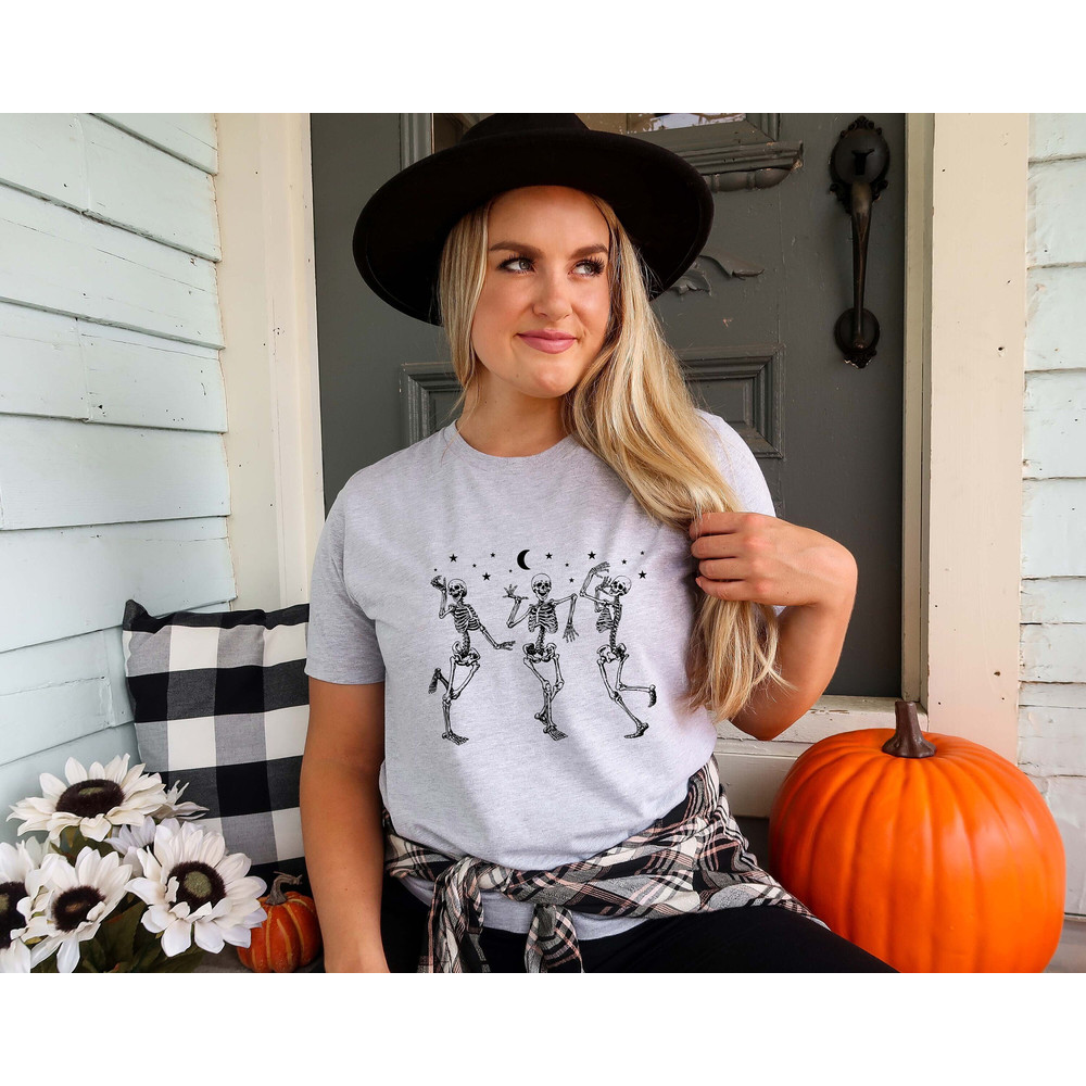 Halloween Dancing Skeletons Shirt, Skeletons Halloween T-shirt, Funny Halloween Shirt, Halloween Party Shirts, Happy Skeleton Dancing Shirt - 1.jpg