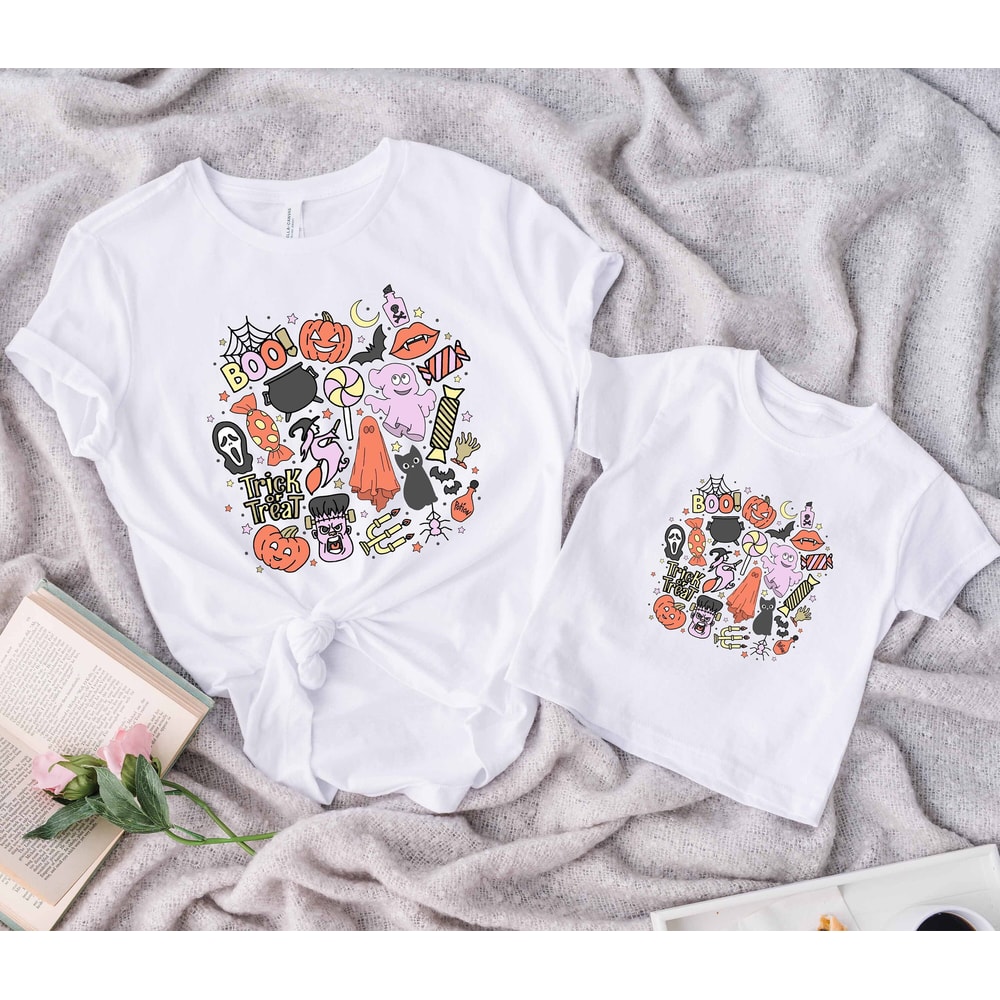 Halloween Doodles Shirt, Halloween Sweatshirt, Funny Halloween T-Shirt, Creepy Cute Doodles Shirt, Spooky Season Shirt, Trick or Treat Shirt - 2.jpg