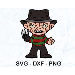Freddy Halloween Horror Scary SVG Cut File PNG DXF High Quality Easy to Use Instant Download Digital File