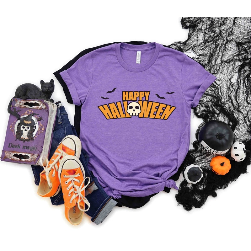 Happy Halloween Shirt, Halloween Shirts, Halloween Skull T-Shirt, Halloween Party Shirt, Halloween Spooky Season Shirt, Halloween Sweatshirt - 1.jpg
