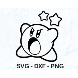 kirby svg cut file png dxf high quality easy to use instant download digital file