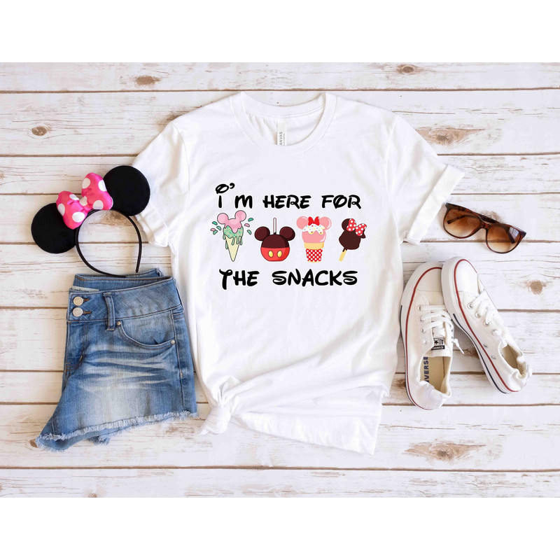 I'm Here For The Snacks Shirt, Disney Snacks Shirt, Disney Epcot Shirt, Disney Family Trip Shirts, Disney Vacation T-Shirt, Ice Cream Mickey - 1.jpg