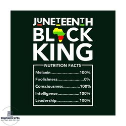 happy juneteenth black king nutrition facts svg digital file