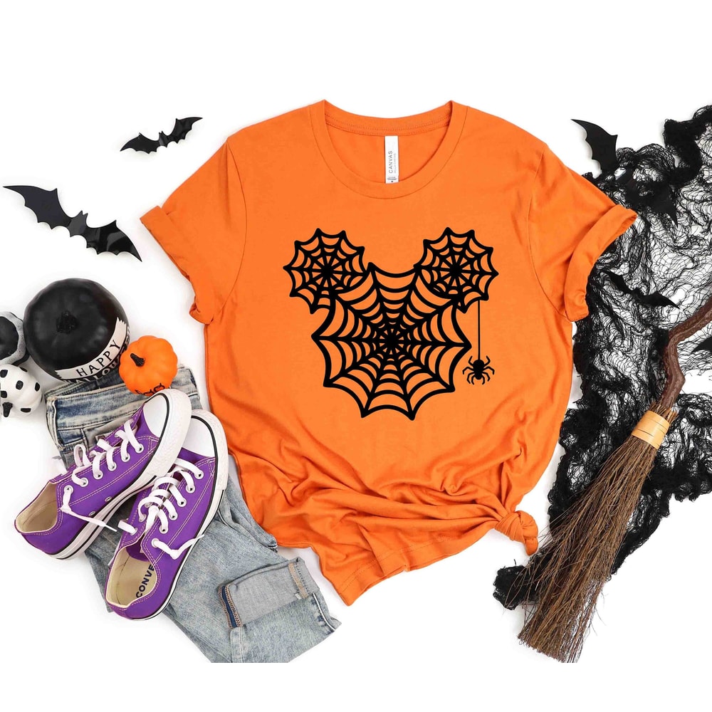 Mickey Head Spider Web Halloween Shirt, Disney Halloween Shirt, Mickey Halloween Shirt, Mickey Spider Web Shirt, Halloween Spider Web Shirts - 1.jpg