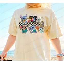 lilo & stitch comfort color shirt, vintage disney stitch  and friends shirt, disney family shirt, disneyland shirt, disn