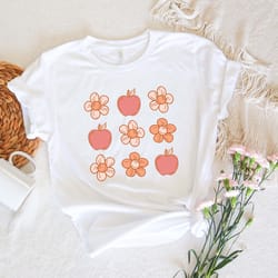 peach and flower shirt, cute womens shirt, summer
