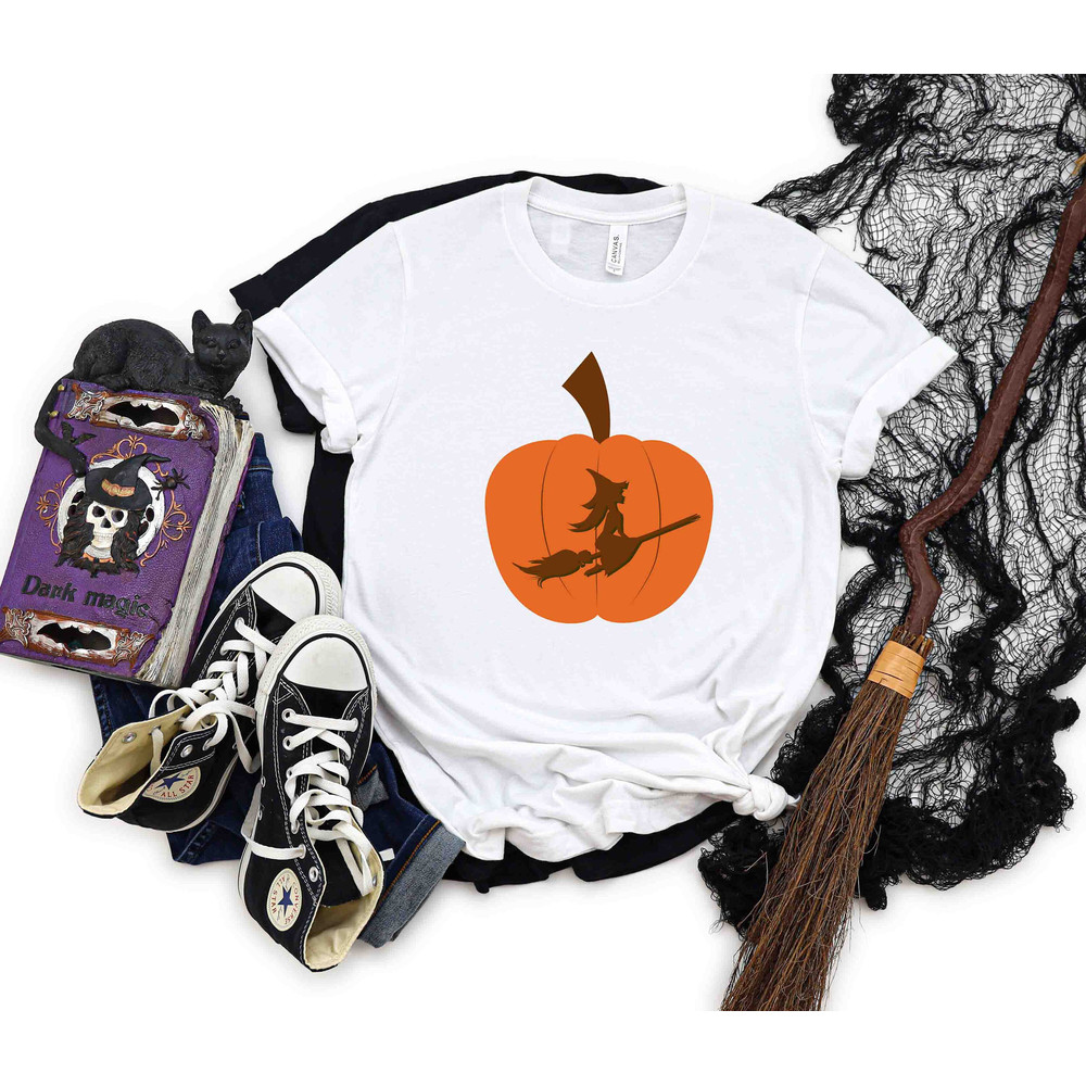 Pumpkin Witch Shirt, Halloween Witches Shirt, Halloween Women Shirt, Halloween Witch Sweatshirt, Witch Broom Halloween Shirt, Witchy T-Shirt - 2.jpg