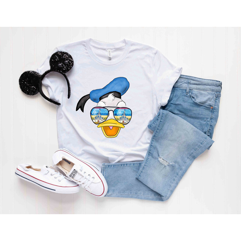 Retro Donald Duck Sunglasses Shirt, Donald Duck Shirt, Disney Castle Donald Duck Shirt, Disney Vacation Shirt, Donald Duck Disneyland Shirt - 1.jpg