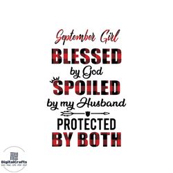 september girl blessed by god svg graphic design file