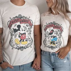 mickey and minnie matching shirt, vintage disney mickey minnie shirt, disney trip shirt, mickey & friends family shirt,