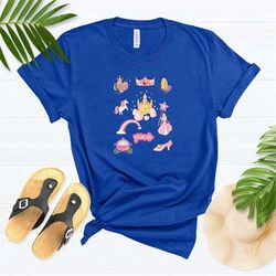 belle collage t shirts, princess doodle collage shirts, theme park holiday shirts, disney family trip shirt, disney fami