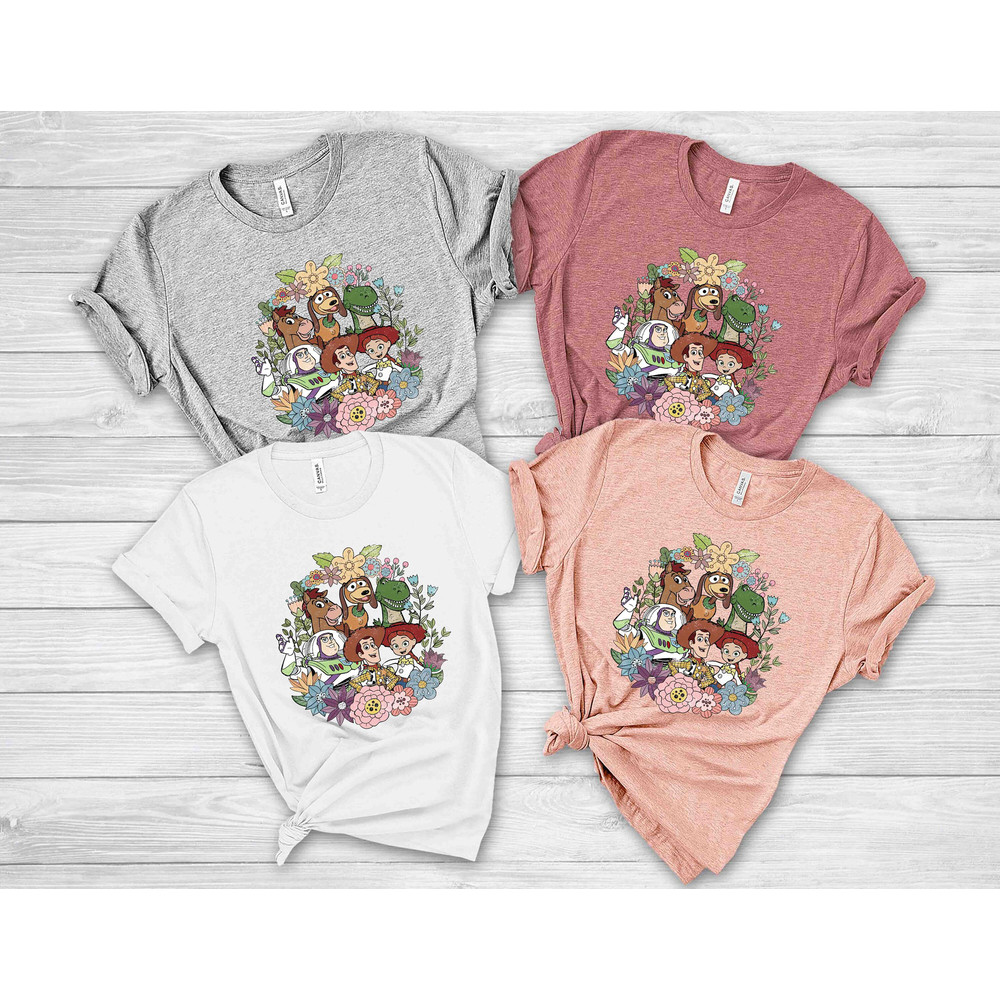 Toy Story Characters Floral Shirt, Disney Toy Story Shirt, Toy Story Character Shirt, Disney Family Trip Shirt, Toy Story Buzz Lightyear Tee - 2.jpg