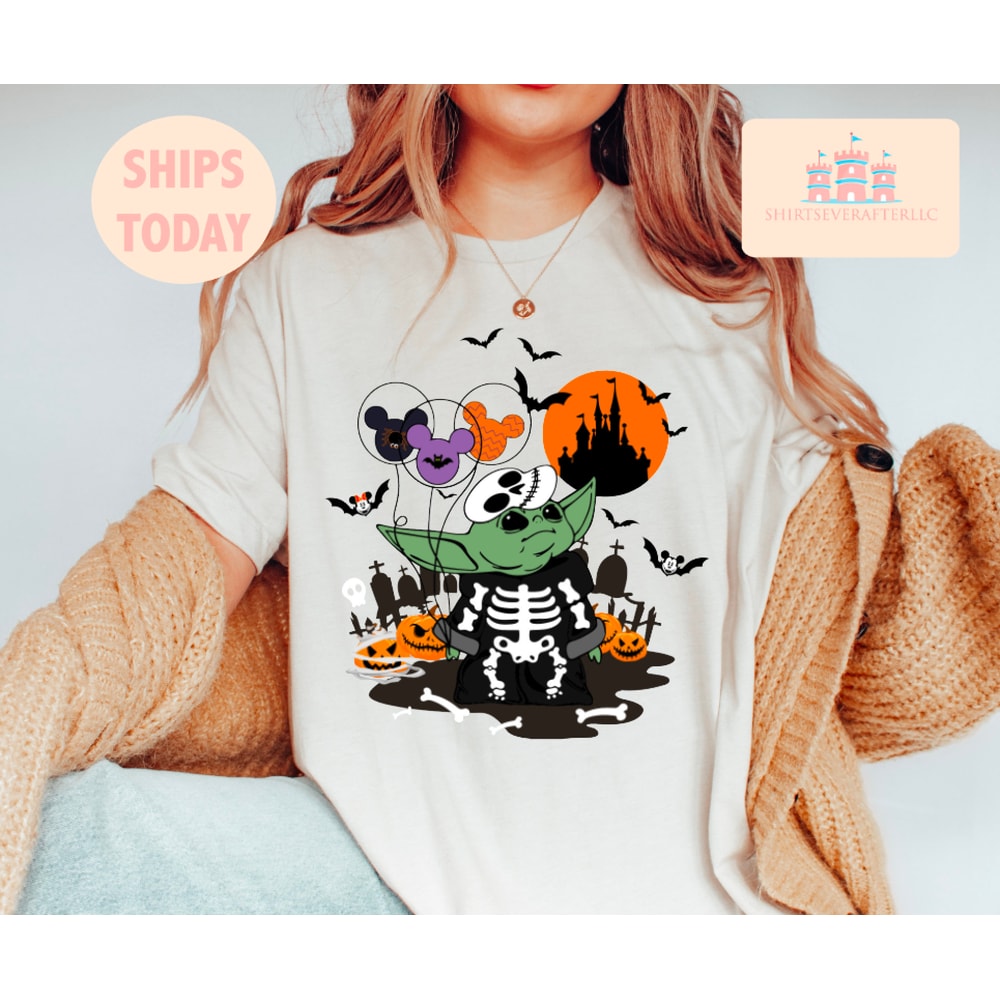 Baby Yoda Trick Or Treat shirt, Baby Yoda Oogie Boogie Sweatshirt, Disney Baby Yoda Halloween Shirt, Spooky Yoda Shirt, Horror Shirt - 1.jpg