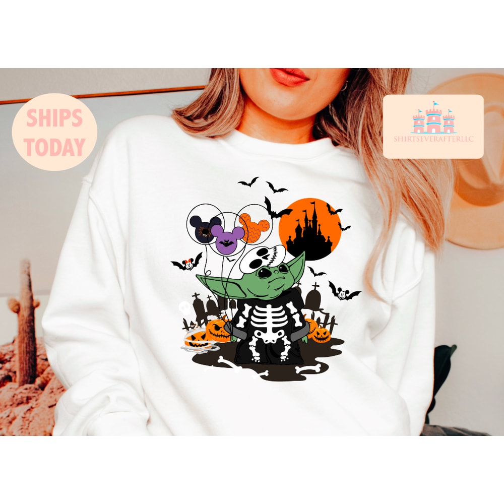 Baby Yoda Trick Or Treat shirt, Baby Yoda Oogie Boogie Sweatshirt, Disney Baby Yoda Halloween Shirt, Spooky Yoda Shirt, Horror Shirt - 2.jpg