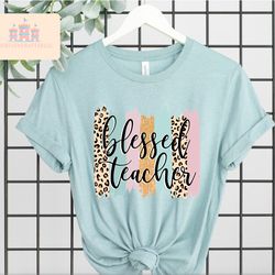 blessed teacher leopard shirt - leopard tee, teaching boho t