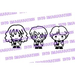 harry, ron, & hermione | svg | png | pdf | digital file