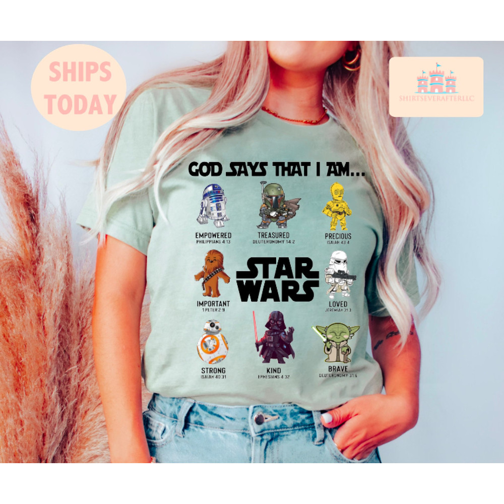 Disney Star Wars Characters Shirt, Disney God Says That I Am Shirt , Disney Baby Yoda Darth Vader Shirt, Star Wars Fan Tee - 1.jpg