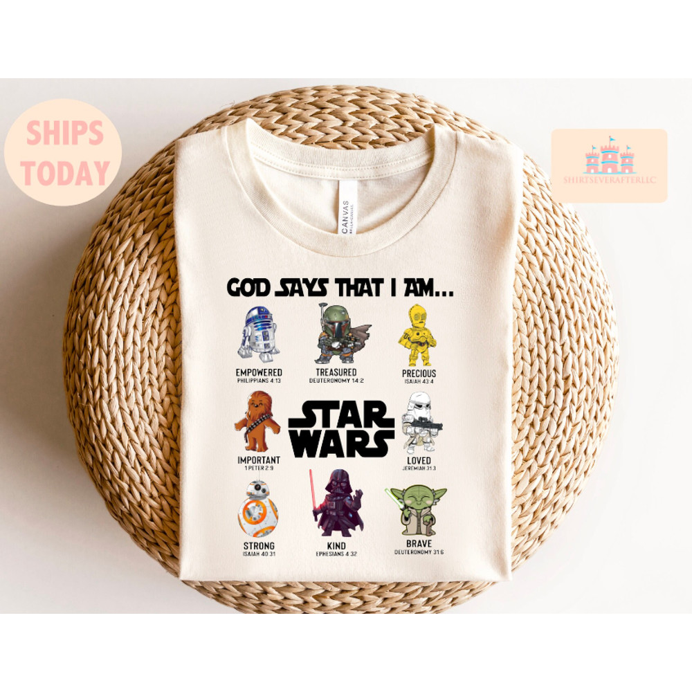 Disney Star Wars Characters Shirt, Disney God Says That I Am Shirt , Disney Baby Yoda Darth Vader Shirt, Star Wars Fan Tee - 2.jpg