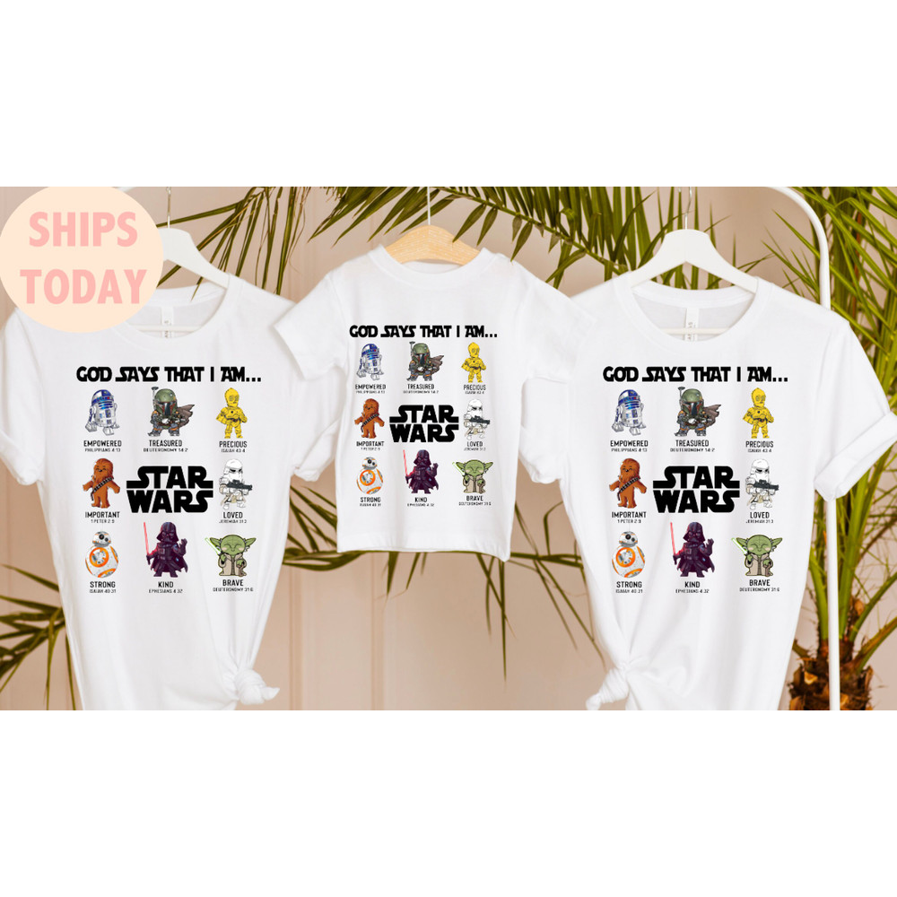 Disney Star Wars Characters Shirt, Disney God Says That I Am Shirt , Disney Baby Yoda Darth Vader Shirt, Star Wars Fan Tee - 3.jpg