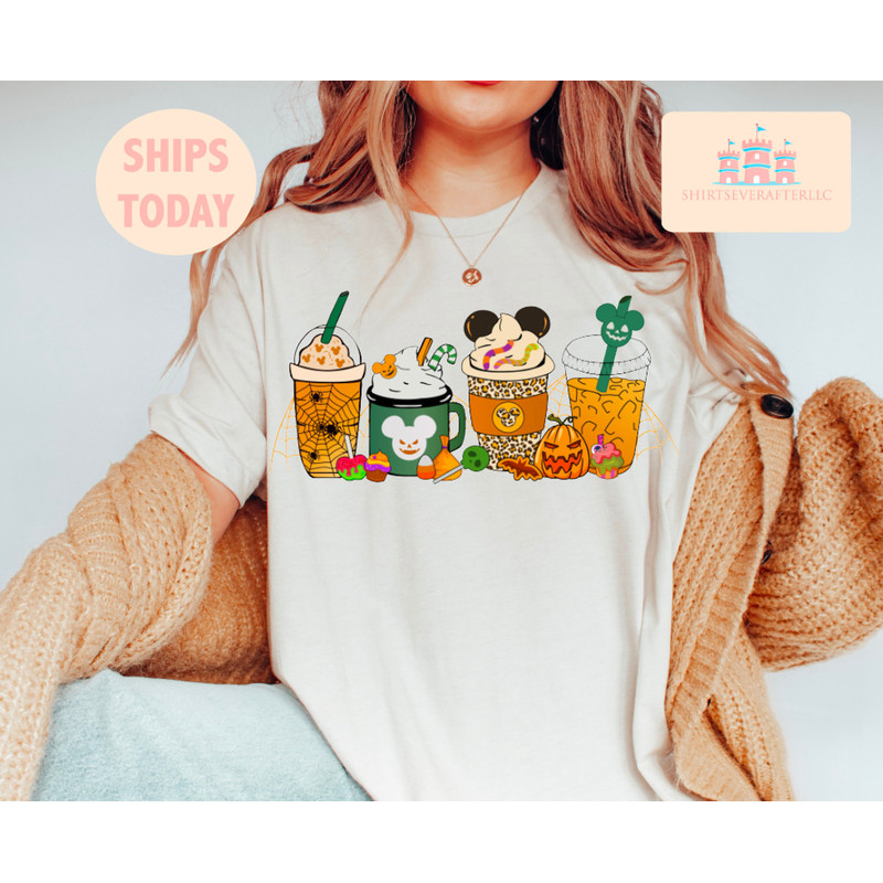 Fall Coffee Shirt, Cute Halloween Fall Shirt, Mouse Ears Coffee Lover Shirt, Pumpkin Spice Latte Drink Cup, PSL Lover, Thanksgiving Shirt - 2.jpg