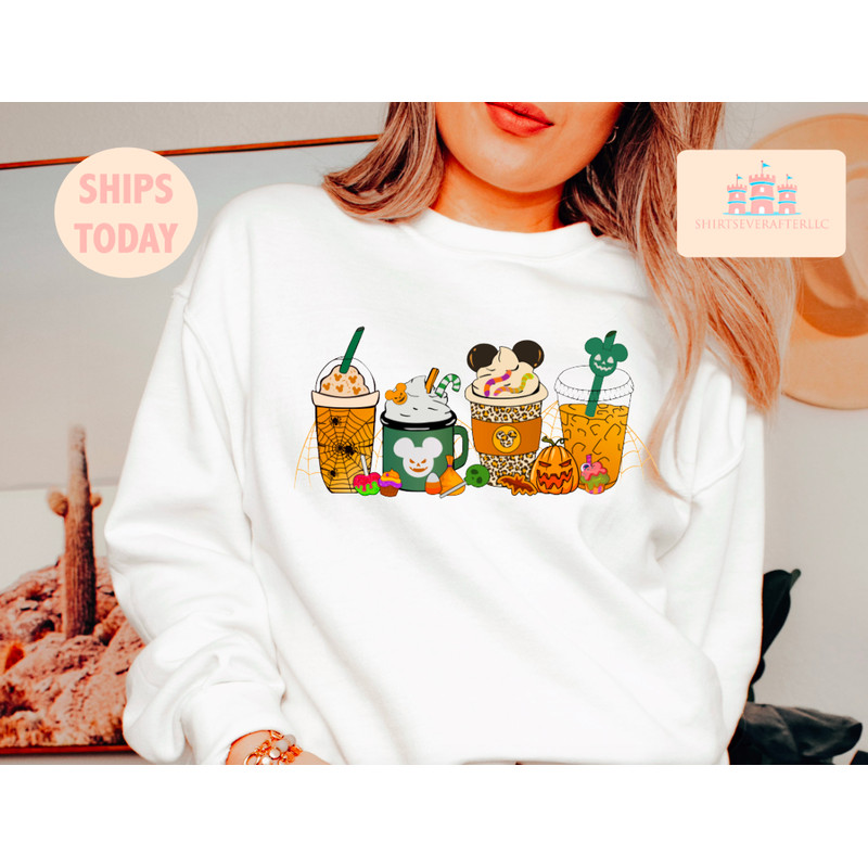 Fall Coffee Shirt, Cute Halloween Fall Shirt, Mouse Ears Coffee Lover Shirt, Pumpkin Spice Latte Drink Cup, PSL Lover, Thanksgiving Shirt - 3.jpg