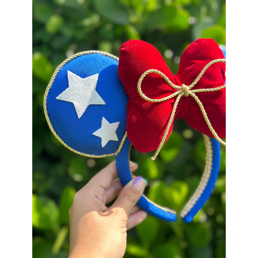 Fantasmic headband, Fantasia disney ears, Sorcerer mickey ears, Mickey wizard ears, Mickey star ears, red white blue headband ears - 5.jpg
