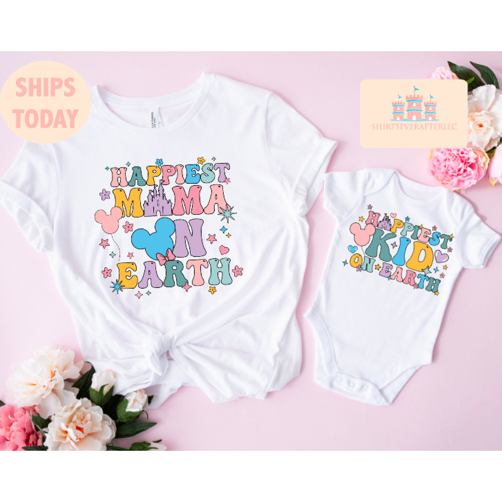 Happiest mama On Earth Shirt, Happiest kid on earth, Best day ever shirt, Believe in magic shirt, Matching Family, Retro Vacation Shirts - 3.jpg