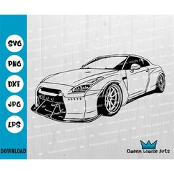 gt-r svg, jdm png dxf eps vector graphics sports car,super racing car svg silhouette,vinyl,cut file cricut luxury car sv