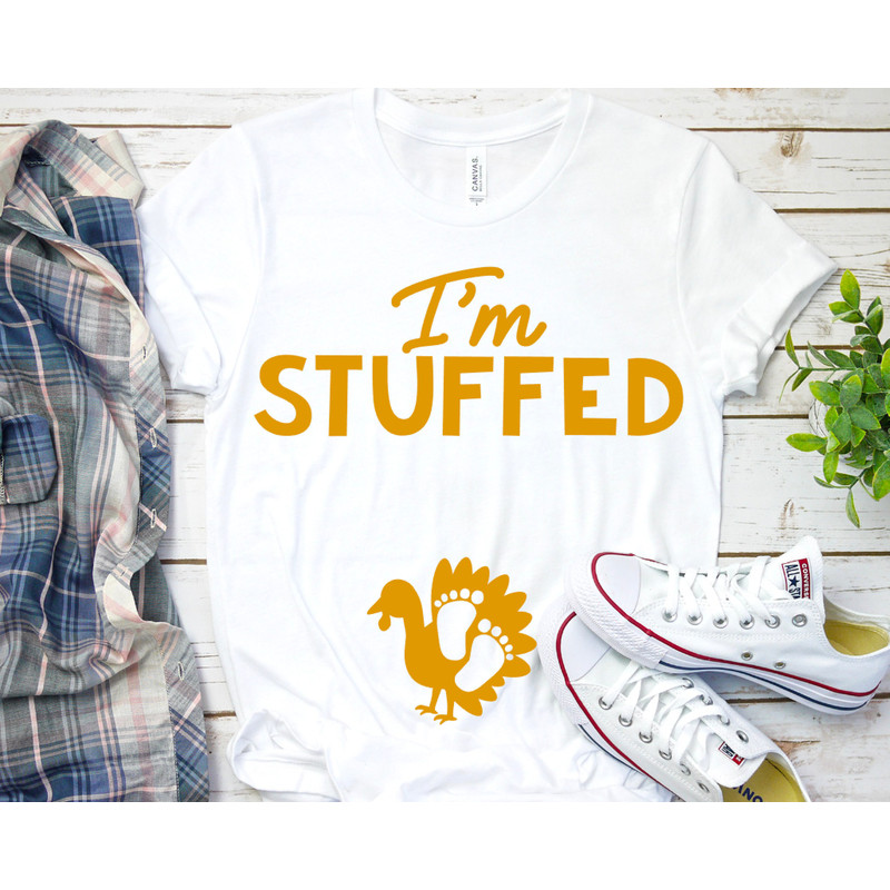 I'm Stuffed Thanksgiving Pregnancy Shirt - Pregnancy Announcement - Turkey Pregnancy Shirt - Cute Maternity Tee - Mommy To Be Shirt - 4.jpg