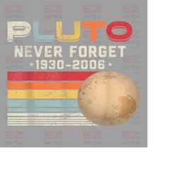 pluto never forget 1936-2006 planet png, trendy science png, aesthetic universe png, retro space png, astronomy lover pn