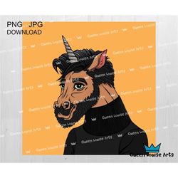 unicorn png, cool unicorn clipart,mens hairstyle funny unicorn png digital download design tshirt print graphic design p